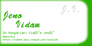 jeno vidam business card